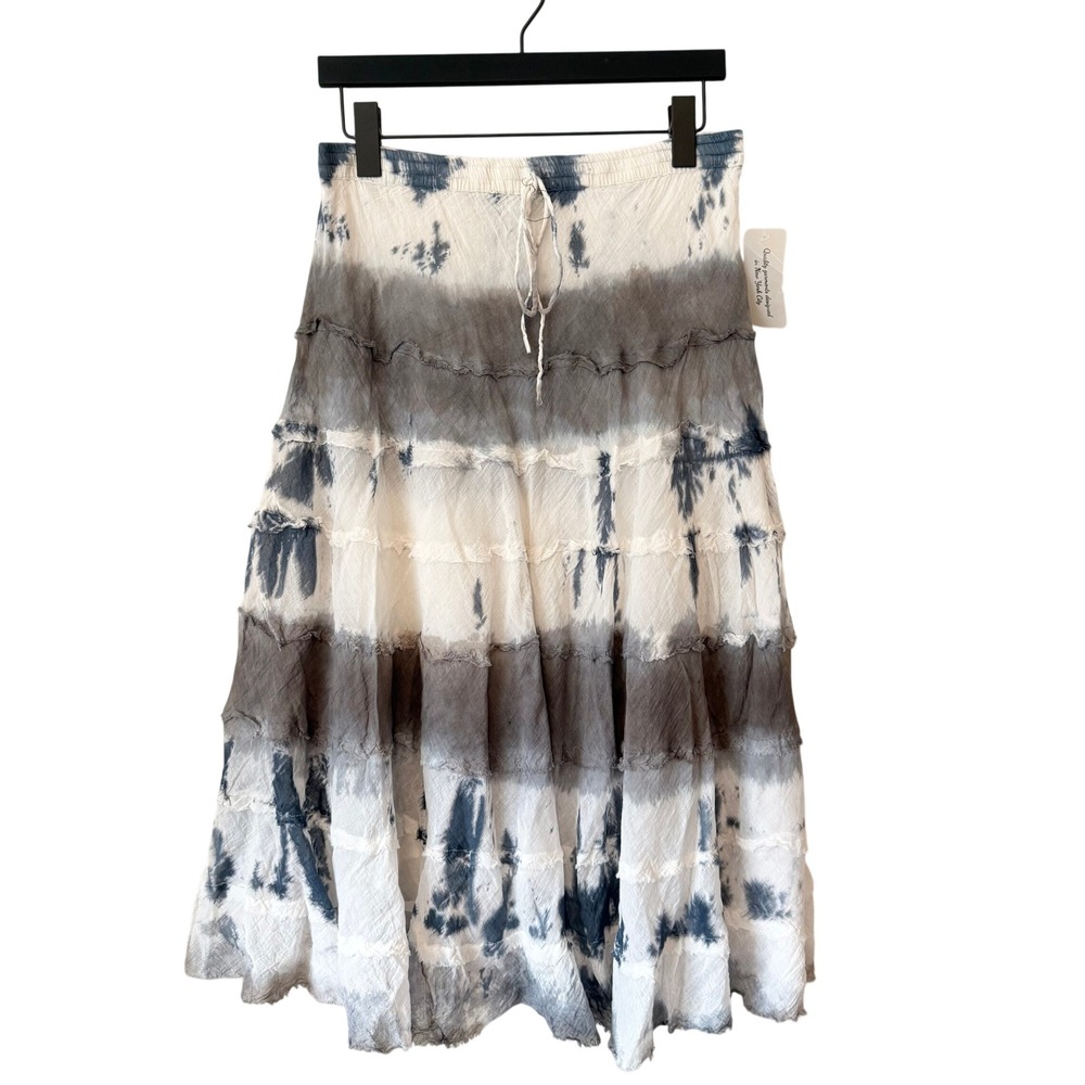 NWT Metrowear Tie Dye Tiered Maxi Skirt Cotton Boho Small